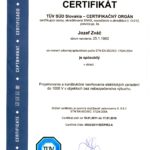 Certifikát projektant Jozef Zváč - Zvac Systems s.r.o.