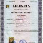 Licencia na prevádzkovanie technickej služby - Zvac Systems s.r.o.